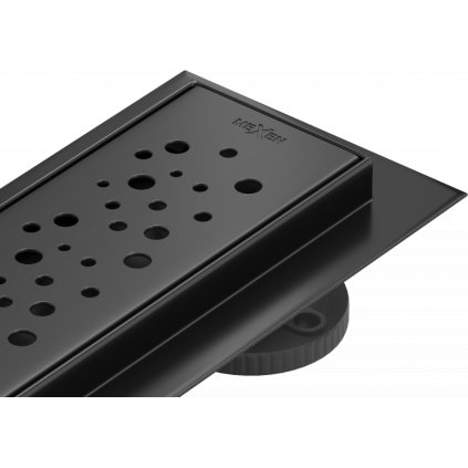 Mexen Flat nerezový sprchový žlab 70 cm, vzor M12 černá, 1721070-15