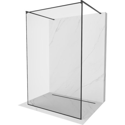 194058 mexen kioto priechodna sprchova zastena 100 x 200 cm 8mm sklo cire cierny vzor 2x cierna stabilizacna rozpera 800 100 002 70 70