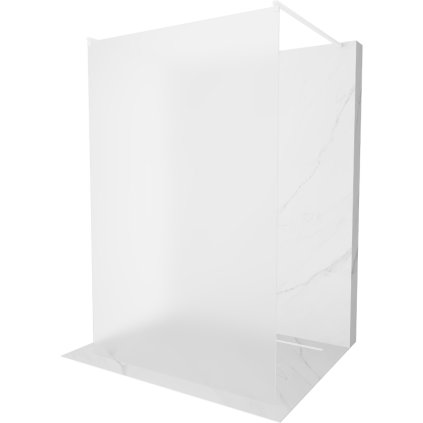 Mexen Kioto, průchozí sprchová zástěna 110 x 200 cm, 8mm sklo námraza, 2x bílá stabilizační rozpěra, 800-110-002-20-30