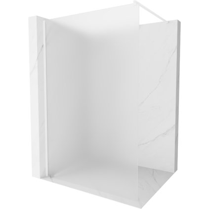 Mexen Kioto, Walk-In sprchová zástěna 70 x 200 cm, 8mm sklo námraza, bílý profil, 800-070-101-20-30