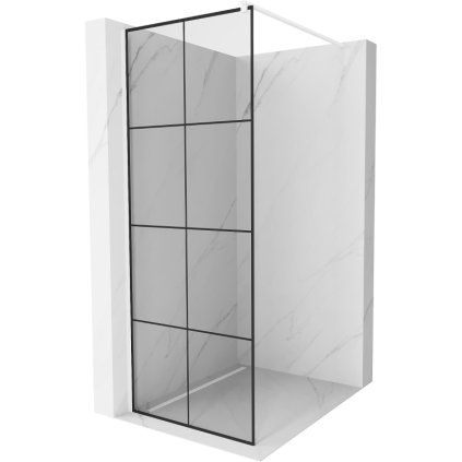 194574 1 mexen kioto walk in sprchova zastena 90 x 200 cm 8mm sklo cire cierny vzor biely profil 800 090 101 20 77