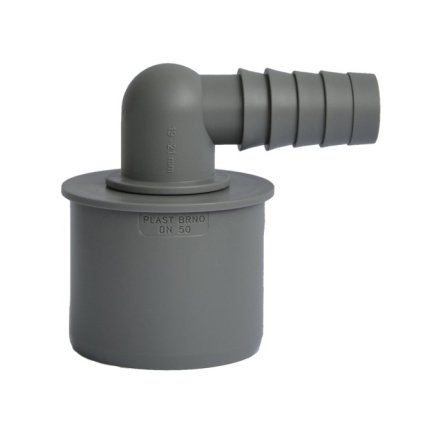 Bruckner, HT koncovka rohová pro připojení hadice 19-21mm, DN50mm, 168.458.0