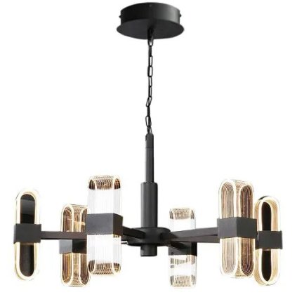 Toolight, LED závěsné stropní svítidlo 6x20W APP770-6C + dálkový ovladač, černá, OSW-05021