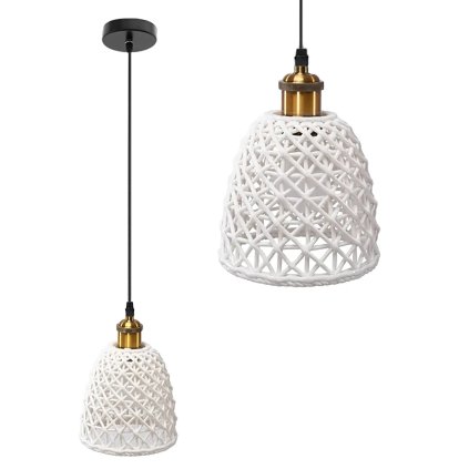 Toolight, keramická závěsná lampa 1xE27 APP1007-1CP, bílá, OSW-07534
