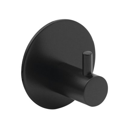 Sapho, Věšáček samolepící, kulatý, černý matný, 32204