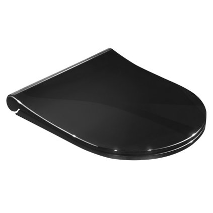 Sapho, AVVA Slim WC sedátko s pomalým zavíráním, černá lesk, 100787-108