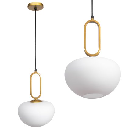 Toolight, závěsné svítidlo 1xE27 APP1074-1CP, zlatá-bílá, OSW-00679