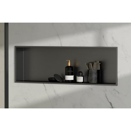 Polysan, INSERTA zapuštěná police do obkladu, litý mramor, 810x270 mm, bílá, 1301-82B