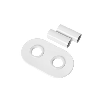 Invena, krycí rozeta TWIN kulatá RAL9016 pro připojení 50mm, bílá, INV-UA-12-B15-A