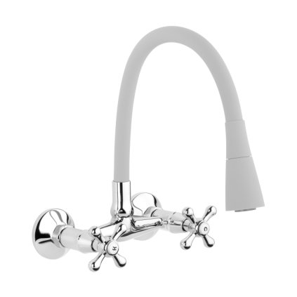 Invena Roma, nástěnná baterie s elastickým ramenem 150mm, šedá-chromová, INV-BC-24-E5S-L