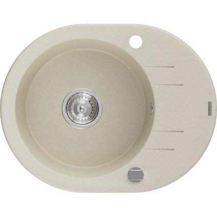 Mexen Kevin, granitový dřez 586x458x190 mm, 1-komorový, béžová, 6517581005-69