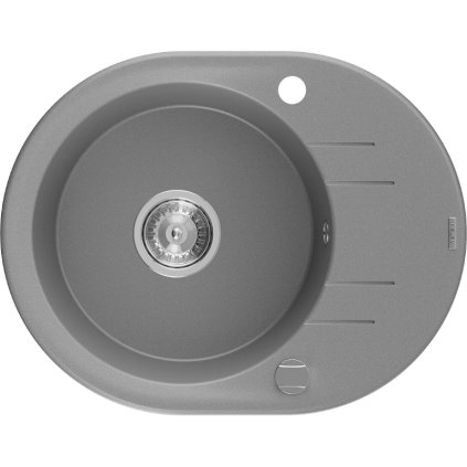 Mexen Kevin, granitový dřez 586x458x190 mm, 1-komorový, šedá, 6517581005-71