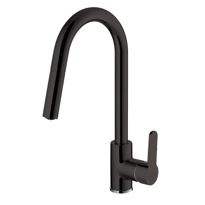 Invena Elia, stojánková dřezová baterie, černá matná, INV-BZ-89-W04-C