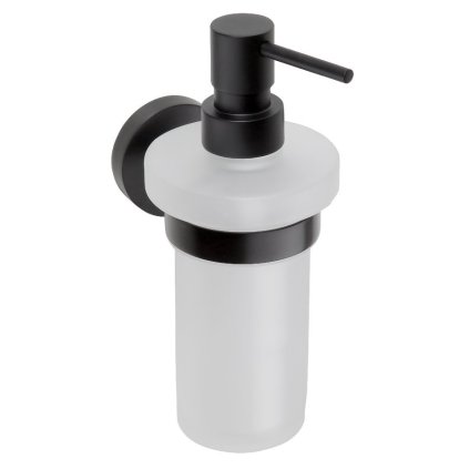 Sapho, X-ROUND BLACK dávkovač mýdla, mléčné sklo, 230ml, černý, XR101B