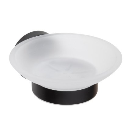 Sapho, X-ROUND BLACK mýdlenka, mléčné sklo, černý, XR803B