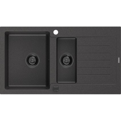 230238 mexen matias drez granitovy 900x505x200 mm 1 5 komorovy cierna skvrny s ciernym sifonom 6502901505 76 b