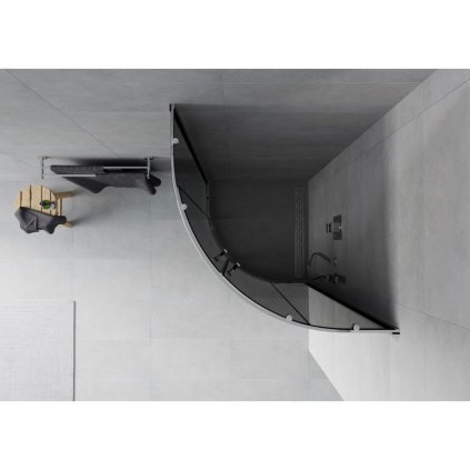 Mexen RIO - Čtvrtkruhový sprchový kout 80x80 cm, šedá, 863-080-080-01-40
