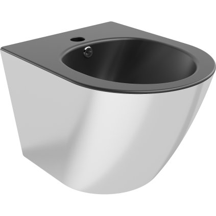Mexen Lena, závěsný bidet 480x370x325 mm, černá matná - stříbrná, 35224874