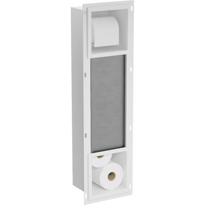 Mexen X-Wall-BP, držák na toaletní papír se zabudovaným zásobníkem, bílá, 1924
