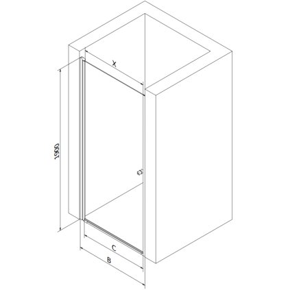 57094 3 mexen pretoria sprchove dvere do otvoru 70 x 190 cm 6mm cire sklo cierny profil 852 070 000 70 00