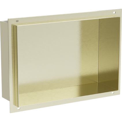 Mexen X-Wall-NR, polička na zapuštění pod obklad bez límce 30 x 20 cm, zlatá lesklá, 1951302010