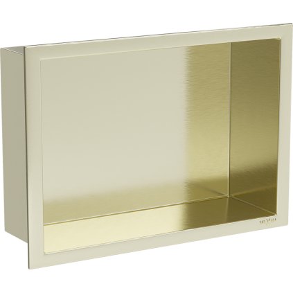 Mexen X-Wall-R, polička na zapuštění na obklad s límcem 30 x 20 cm, zlatá lesklá, 1950302010