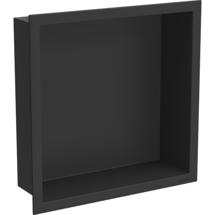 Mexen X-Wall-R, polička na zapuštění na obklad s límcem 30 x 30 cm, černá matná, 1970303010