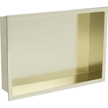 Mexen X-Wall-R, polička na zapuštění na obklad s límcem 45 x 30 cm, zlatá lesklá, 1950453010