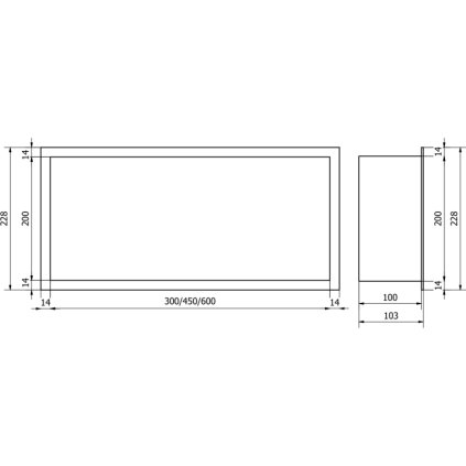 197226 mexen x wall r policka na zapustenie na obklad s golierom 60 x 20 cm ocelova 1910602010