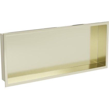 Mexen X-Wall-R, polička na zapuštění na obklad s límcem 75 x 30 cm, zlatá lesklá 1950753010