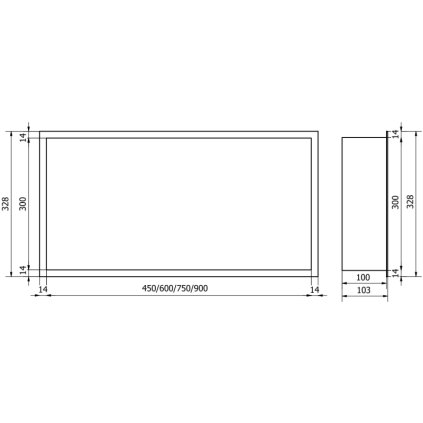 202635 mexen x wall r policka na zapustenie na obklad s golierom 90 x 30 cm biela 1920903010