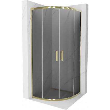 195156 2 mexen rio stvrtkruhovy sprchovaci kut 70 dvere x70 dvere x190 cm 5mm sede sklo zlaty profil 863 070 070 50 40