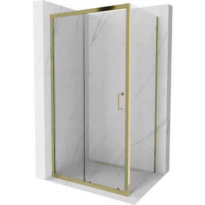 196122 6 mexen apia sprchovaci kut s posuvnymi dverami 90 dvere x 100 stena cm 5mm cire sklo zlaty profil 840 090 100 50 00