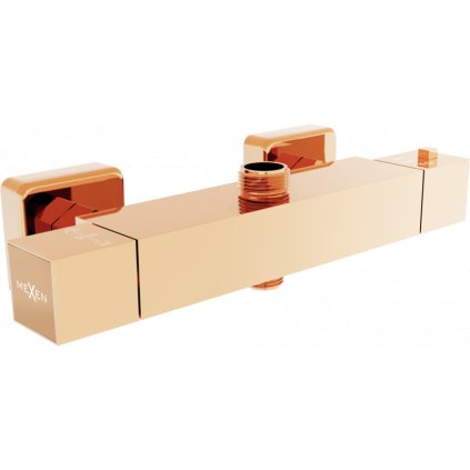 Mexen CUBE termostatická baterie s horním připojením, růžové-zlato, 77250-60