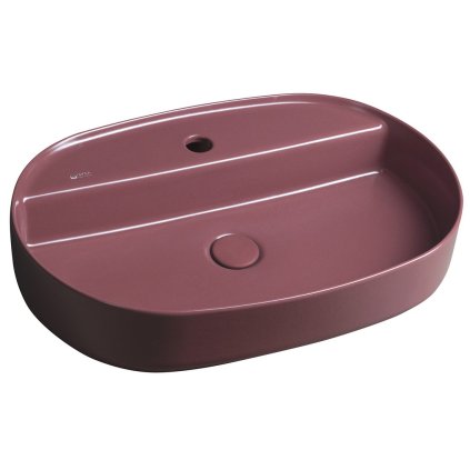 Isvea, INFINITY OVAL keramické umyvadlo na desku, 60x40 cm, matná Maroon Red, 10NF65060-2R