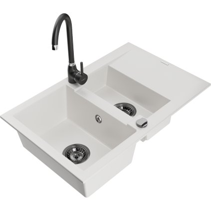 234327 3 mexen gaspar granitovy drez 737x475x177 mm 1 5 komorovy a cierna bateria telma biela 6507 20 670200 70