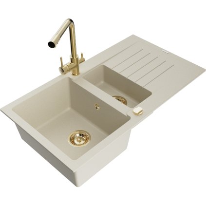 233319 3 mexen matias granitovy drez 900x505x200 mm 1 5 komorovy a zlata bateria duero bezova 6502 69 671600 50