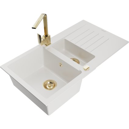 231783 3 mexen matias granitovy drez 900x505x200 mm 1 5 komorovy a zlata bateria rita biela 6502 20 670300 50