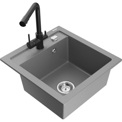233430 3 mexen vito 1 komorovy granitovy drez 520x490x210 mm cierna matna bateria duero seda 6503 71 671600 70