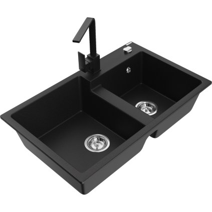 234087 3 mexen tomas granitovy drez 800x500x190 mm 2 komorovy a cierna bateria rita cierna 6516 77 670300 70