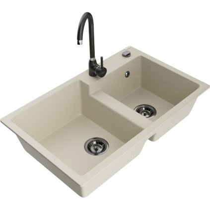 234753 3 mexen tomas granitovy drez 800x500x190 mm 2 komorovy a cierna bateria telma bezova 6516 69 670200 70