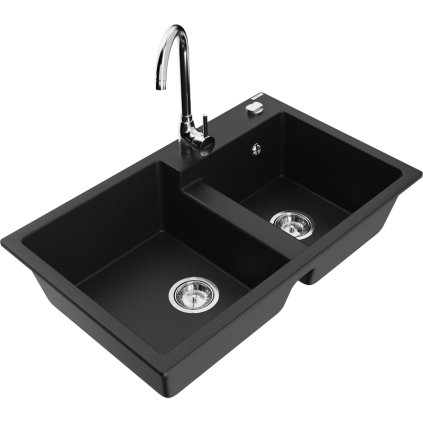 234813 3 mexen tomas granitovy drez 800x500x190 mm 2 komorovy a chromova bateria telma cierna 6516 77 670200 00