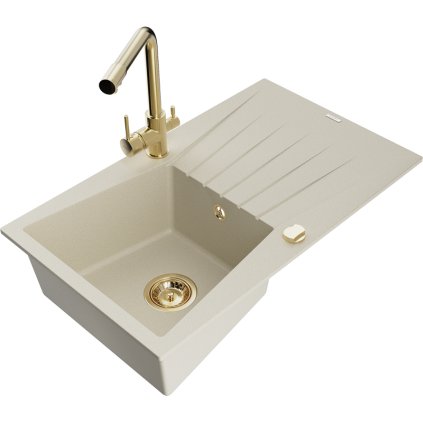 235143 3 mexen cesar granitovy drez 775x470x190 mm 1 komorovy a zlata bateria duero bezova 6514 69 671600 50