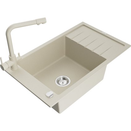 235374 mexen elias 1 komorovy granitovy drez s odkvapkavacom 795x480x200 mm a bezova bateria duero bezova 6511 69 671600 69