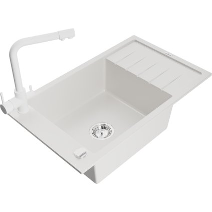 235362 3 mexen elias 1 komorovy granitovy drez s odkvapkavacom 795x480x200 mm a biela bateria duero biela 6511 20 671600 20