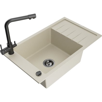 235380 mexen elias 1 komorovy granitovy drez s odkvapkavacom 795x480x200 mm a cierna duero bezova 6511 69 671600 70