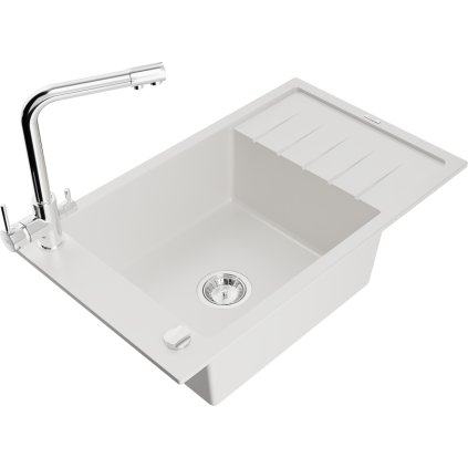 235359 3 mexen elias 1 komorovy granitovy drez s odkvapkavacom 795x480x200 mm a chromova bateria duero biela 6511 20 671600 00