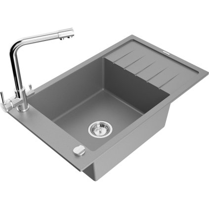 235383 3 mexen elias 1 komorovy granitovy drez s odkvapkavacom 795x480x200 mm a chromova bateria duero seda 6511 71 671600 00