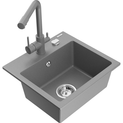 234996 3 mexen milo granitovy drez 435x410x171 mm 1 komorovy a seda bateria duero seda 6505 71 671600 71