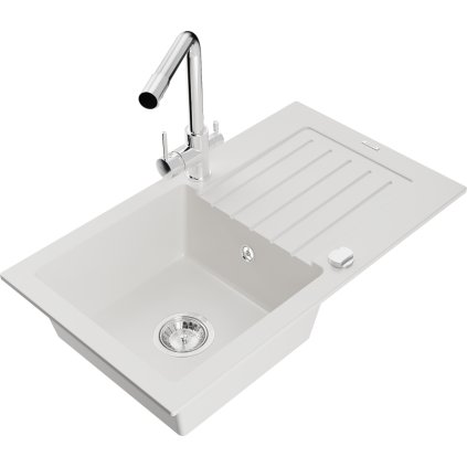 235296 mexen pablo granitovy drez 752x436x161 mm 1 komorovy a chromova bateria duero biela 6510 20 671600 00